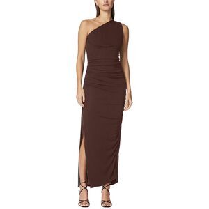 Hervé Léger Womens  Ruched Jersey Midi Dress, Brown